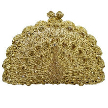 Load image into Gallery viewer, Stylish Animal Peacock Diamante Evening Bags Luxury Crystal Clutch