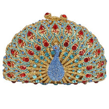 Load image into Gallery viewer, Stylish Animal Peacock Diamante Evening Bags Luxury Crystal Clutch