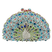 Load image into Gallery viewer, Stylish Animal Peacock Diamante Evening Bags Luxury Crystal Clutch