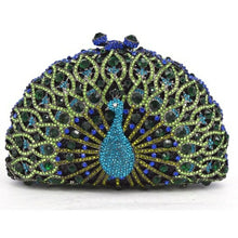 Load image into Gallery viewer, Stylish Animal Peacock Diamante Evening Bags Luxury Crystal Clutch
