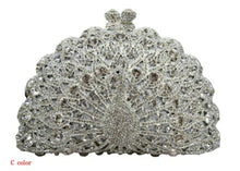 Load image into Gallery viewer, Stylish Animal Peacock Diamante Evening Bags Luxury Crystal Clutch