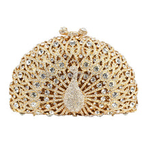 Load image into Gallery viewer, Stylish Animal Peacock Diamante Evening Bags Luxury Crystal Clutch