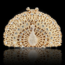 Load image into Gallery viewer, Stylish Animal Peacock Diamante Evening Bags Luxury Crystal Clutch