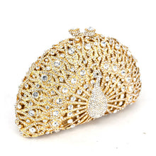 Load image into Gallery viewer, Stylish Animal Peacock Diamante Evening Bags Luxury Crystal Clutch