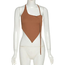 Load image into Gallery viewer, Stylish Rib Knit Backless Bandage Camisole Women Irregular Halter