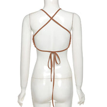 Load image into Gallery viewer, Stylish Rib Knit Backless Bandage Camisole Women Irregular Halter