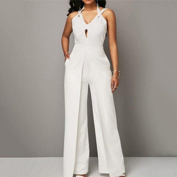 Fashion Sexy Party Jumpsuit Sexy Sleeveless Halter Elegant - Sophornlilly