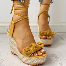 Load image into Gallery viewer, Summer Ankle Strap Women Sandals Platform Wedges High Heel Flock