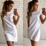 Summer Beach Casual Dress Women Female Short Sleeve Loose Mini Short A