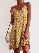 Load image into Gallery viewer, Summer Boho Floral Dress Backless Spaghetti Strap