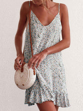 Load image into Gallery viewer, Summer Boho Floral Dress Backless Spaghetti Strap