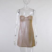 Load image into Gallery viewer, Summer Bright Silk Diamond Sexy Dress Backless Camisole Bodycon