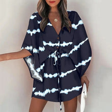 Load image into Gallery viewer, Casual Boho Dress Flora Printed Batwing Sleeve Lace