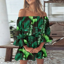 Load image into Gallery viewer, Casual Boho Dress Flora Printed Batwing Sleeve Lace