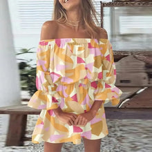 Load image into Gallery viewer, Casual Boho Dress Flora Printed Batwing Sleeve Lace