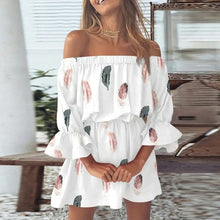 Load image into Gallery viewer, Casual Boho Dress Flora Printed Batwing Sleeve Lace