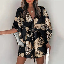 Load image into Gallery viewer, Casual Boho Dress Flora Printed Batwing Sleeve Lace