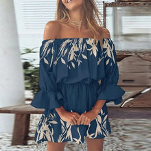 Load image into Gallery viewer, Casual Boho Dress Flora Printed Batwing Sleeve Lace