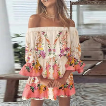 Load image into Gallery viewer, Casual Boho Dress Flora Printed Batwing Sleeve Lace