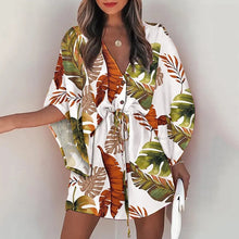Load image into Gallery viewer, Casual Boho Dress Flora Printed Batwing Sleeve Lace
