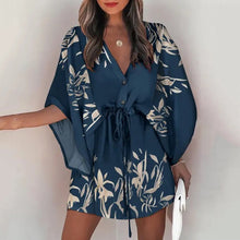 Load image into Gallery viewer, Casual Boho Dress Flora Printed Batwing Sleeve Lace