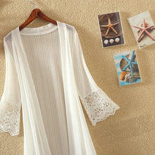 Load image into Gallery viewer, Summer Chiffon Blouse Black Cardigan Sun Protection Clothing Long