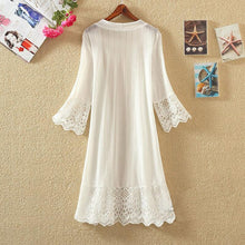 Load image into Gallery viewer, Summer Chiffon Blouse Black Cardigan Sun Protection Clothing Long