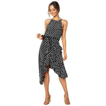 Load image into Gallery viewer, Summer Dress For Women Polka Dot Lace Irregular Sleeveless Woman Boho
