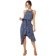 Load image into Gallery viewer, Summer Dress For Women Polka Dot Lace Irregular Sleeveless Woman Boho