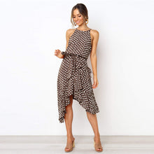 Load image into Gallery viewer, Summer Dress For Women Polka Dot Lace Irregular Sleeveless Woman Boho