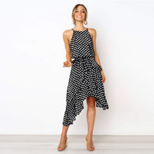 Load image into Gallery viewer, Summer Dress For Women Polka Dot Lace Irregular Sleeveless Woman Boho