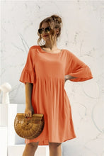 Load image into Gallery viewer, Summer Dress Women Blue A Line Dresses Femme Robes Patchwork Ruffles - Sophornlilly