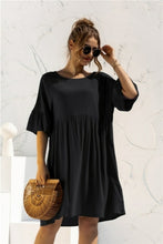 Load image into Gallery viewer, Summer Dress Women Blue A Line Dresses Femme Robes Patchwork Ruffles - Sophornlilly
