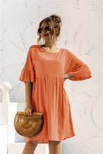Load image into Gallery viewer, Summer Dress Women Blue A Line Dresses Femme Robes Patchwork Ruffles - Sophornlilly