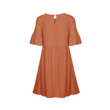Load image into Gallery viewer, Summer Dress Women Blue A Line Dresses Femme Robes Patchwork Ruffles - Sophornlilly