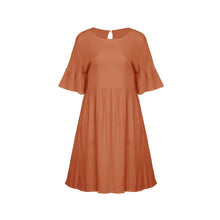 Load image into Gallery viewer, Summer Dress Women Blue A Line Dresses Femme Robes Patchwork Ruffles - Sophornlilly