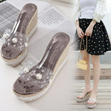 Load image into Gallery viewer, Summer Fashion Platform Muffin Thick Bottom Open Toe Pearl Super High - Sophornlilly