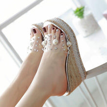 Load image into Gallery viewer, Summer Fashion Platform Muffin Thick Bottom Open Toe Pearl Super High - Sophornlilly
