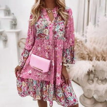 Load image into Gallery viewer, Summer Floral Dress Casual Loose Flare Sleeve Mini