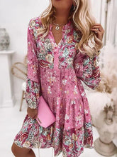 Load image into Gallery viewer, Summer Floral Dress Casual Loose Flare Sleeve Mini