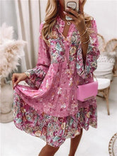 Load image into Gallery viewer, Summer Floral Dress Casual Loose Flare Sleeve Mini