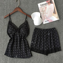 Load image into Gallery viewer, Summer Homewear Sweet Pajamas Set Women Casual Pink Black Fashion