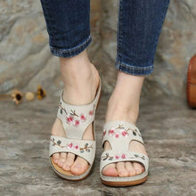 Load image into Gallery viewer, Summer Ladies shoes Fashion Wedge Heel Embroidery Flower Sandals