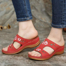 Load image into Gallery viewer, Summer Ladies shoes Fashion Wedge Heel Embroidery Flower Sandals