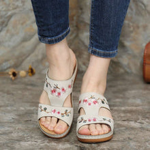 Load image into Gallery viewer, Summer Ladies shoes Fashion Wedge Heel Embroidery Flower Sandals