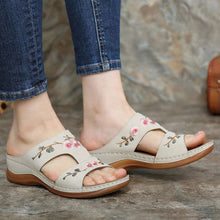 Load image into Gallery viewer, Summer Ladies shoes Fashion Wedge Heel Embroidery Flower Sandals