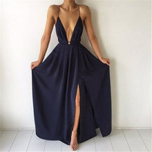 Load image into Gallery viewer, Summer Maxi Dress Women Solid Color Sexy Deep V Neck Sleeveless - Sophornlilly