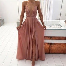 Load image into Gallery viewer, Summer Maxi Dress Women Solid Color Sexy Deep V Neck Sleeveless - Sophornlilly
