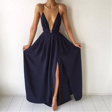 Load image into Gallery viewer, Summer Maxi Dress Women Solid Color Sexy Deep V Neck Sleeveless - Sophornlilly