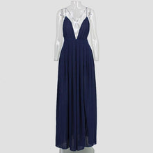 Load image into Gallery viewer, Summer Maxi Dress Women Solid Color Sexy Deep V Neck Sleeveless - Sophornlilly